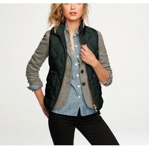 J.Crew Black Excursion Quilted Down Vest Size XXS